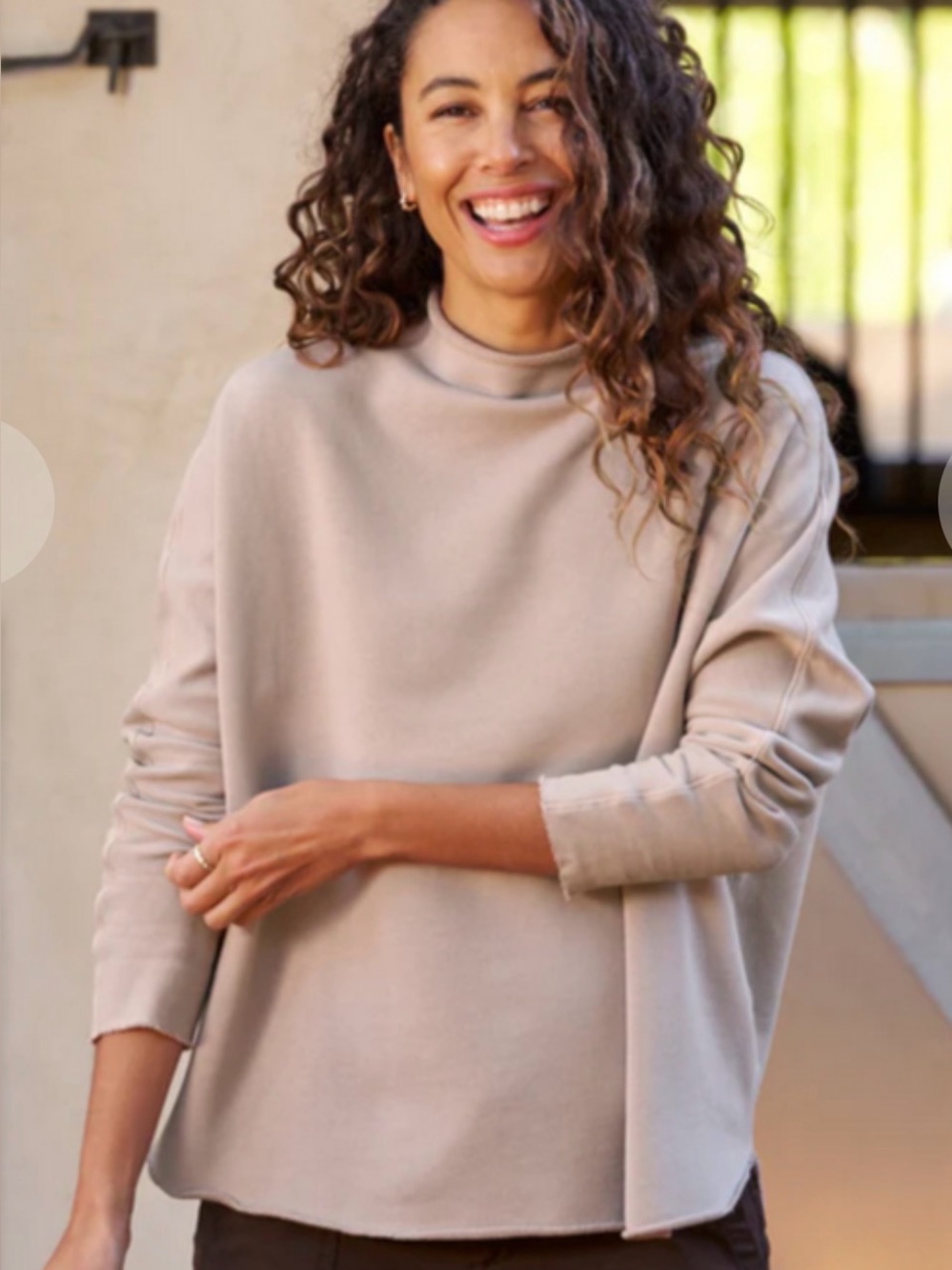 Frank & Eileen - Effie Funnel Neck Capelet in No Filter sz S new repaired